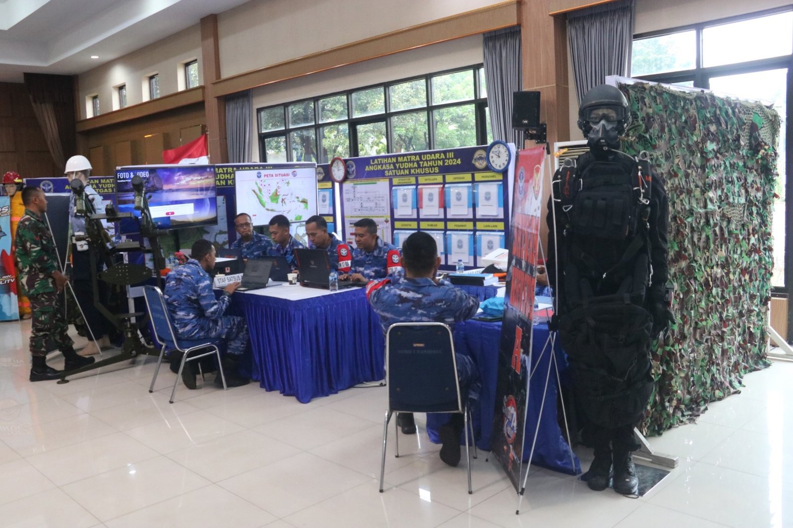 Komandan Wing Komando I Kopasgat mengikuti Gladi Posko Latihan Angkasa Yudha TNI Angkatan Udara TA 2024