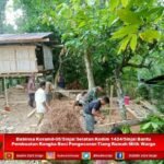 Babinsa Koramil-05/Sinjai Selatan Kodim 1424/Sinjai Bantu Pembuatan Rangka Besi Pengecoran Tiang Rumah Milik Warga