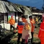 Personel Polsek Cikoneng Datangi TKP Bencana Pohon Tumbang di Dusun Ancol 1