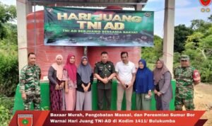 Bazaar Murah Pengobatan Massal dan Peresmian Sumur Bor Warnai Hari Juang TNI-AD di Kodim 1411/ Bulukumba