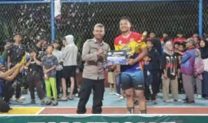 Polsek Ciamis Polres Ciamis Beri Pengamanan Turnamen Bola Voli 