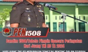 DANDIM 1508/TABELO PIMOIN UPACARA PERINGATAN HARI JUANG TNI AD TA 2024