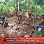 Atasi Kesulitan Warga Babinsa Koramil 1409-07/Tompobulu Bantu Perbaikan Jalan Tani