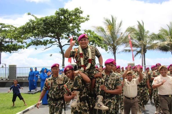 Puslatpurmar 7 Lampon Gelar Prosesi Pisah Sambut Komandan Lama dan Komandan Baru