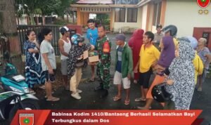 Babinsa Kodim 1410/Bantaeng Berhasil Selamatkan Bayi Terbungkus dalam Dos