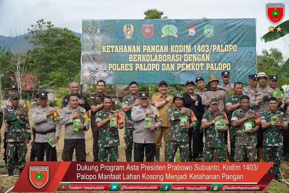 Dukung Program Asta Presiden Prabowo Subianto Kodim 1403/Palopo Manfaat Lahan Kosong Menjadi Ketahanan Pangan