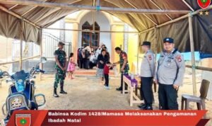 Babinsa Kodim 1428/Mamasa Melaksanakan Pengamanan Ibadah Natal