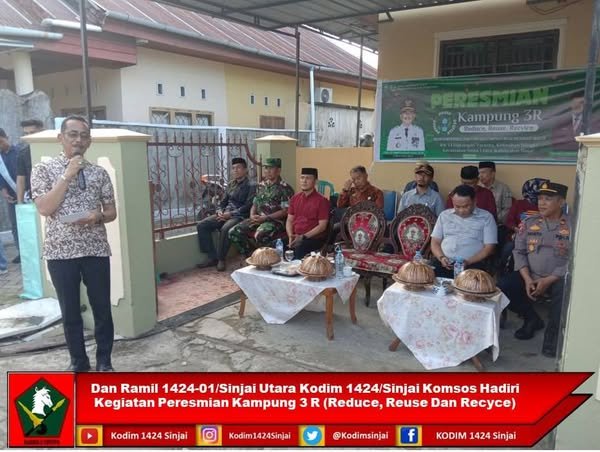 Dan Ramil 1424-01/Sinjai Utara Kodim 1424/Sinjai Komsos Hadiri Kegiatan Peresmian Kampung 3 R (Reduce, Reuse Dan Recyce)