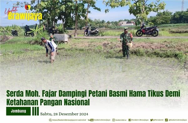 SERDA MOH. FAJAR DAMPINGI PETANI BASMI HAMA TIKUS DEMI KETAHANAN PANGAN NASIONAL