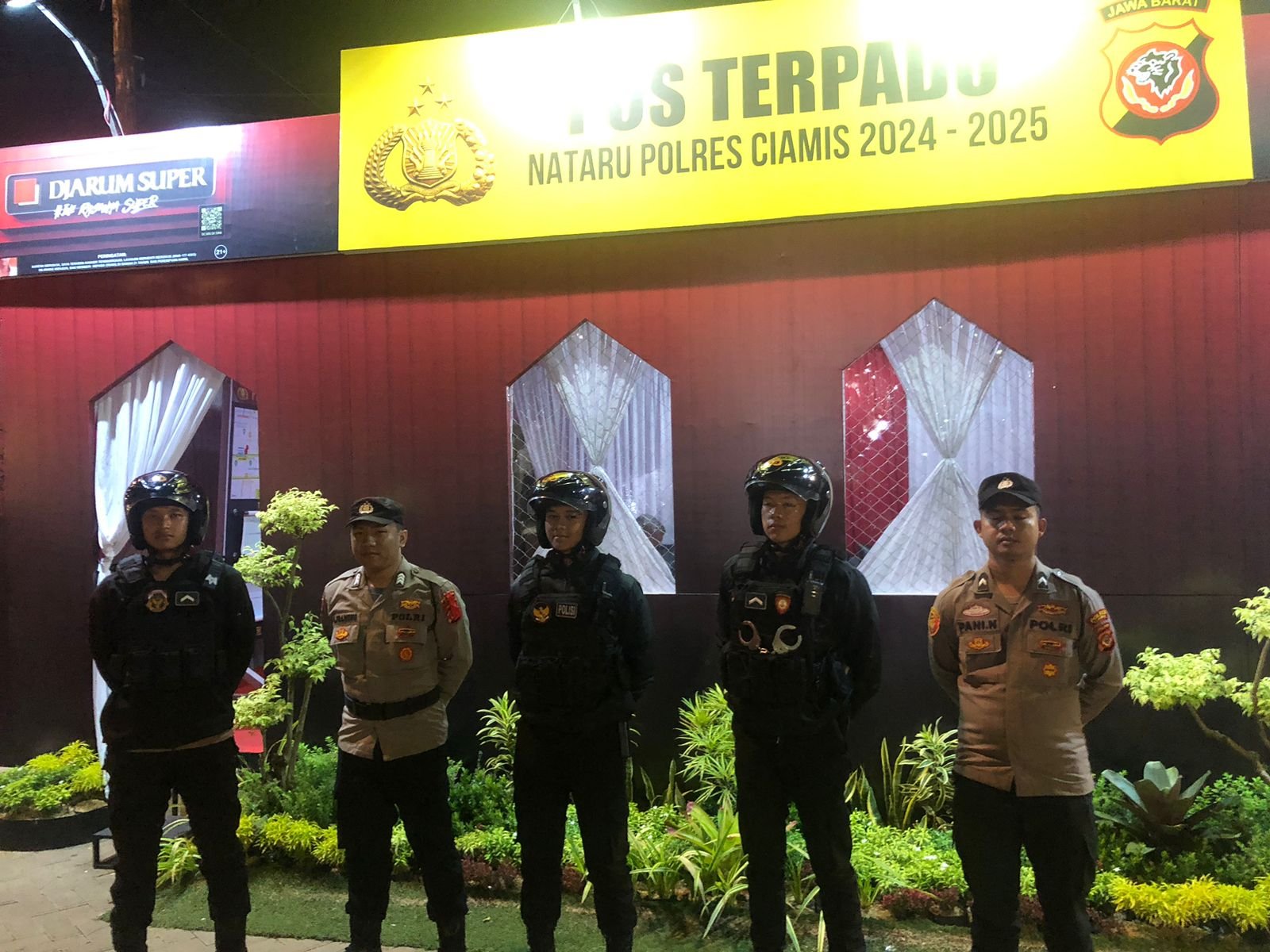 Satgas Preventif Patroli Ops Lilin Lodaya Datangi Pos Pam Terpadu Alun Alun Ciamis
