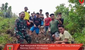 Ajak Masyarakat Manfaatkan Lahan Tidur Ini Yang Dilakukan Babinsa Kodim 1401/Majene