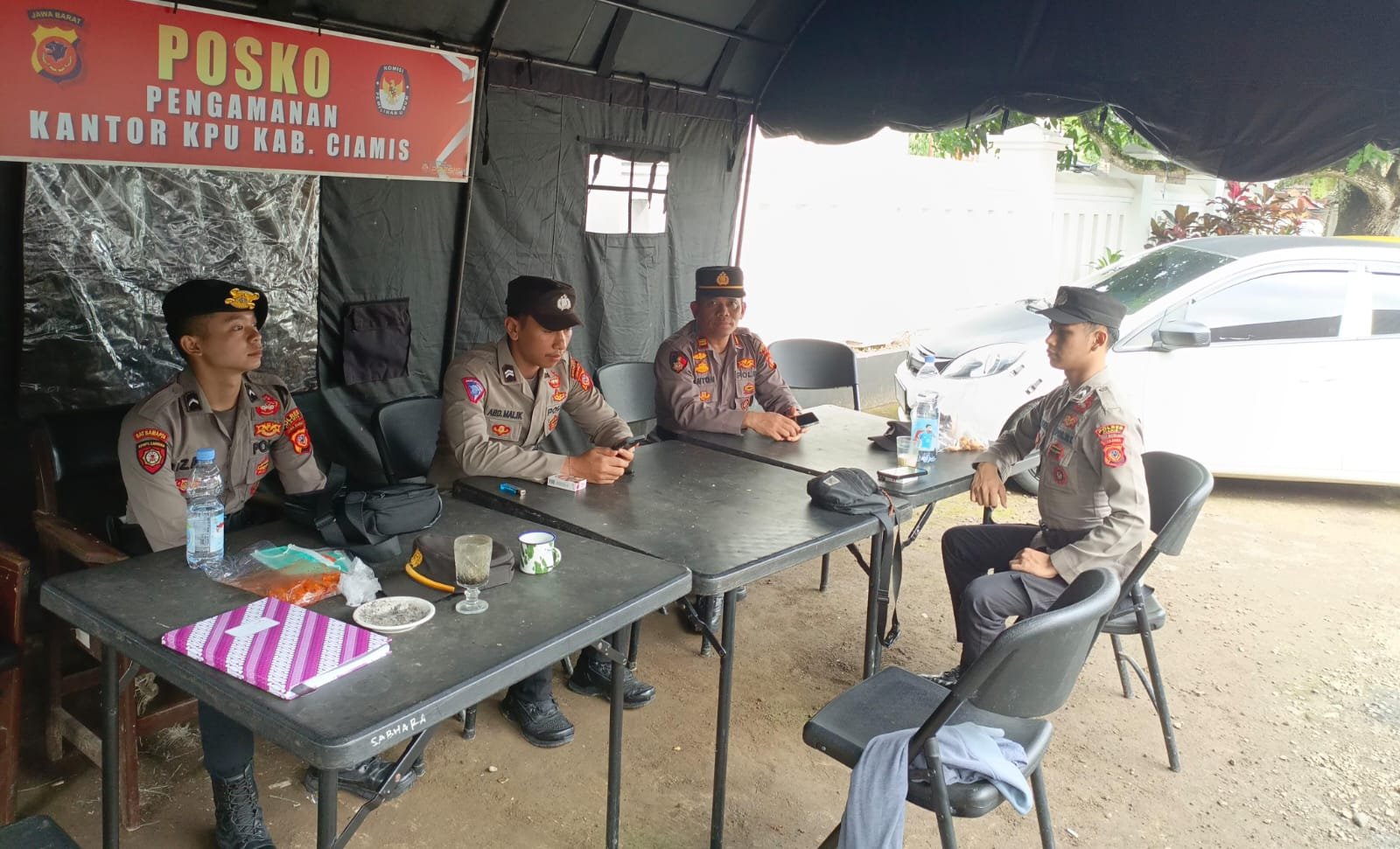 Polres Ciamis Bersiaga Amankan Kantor KPU Ciamis Pasca Repakpitulasi Tingkat Kabupaten