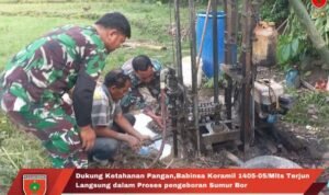 Dukung Ketahanan Pangan Babinsa Koramil 1405-05/Mlts Terjun Langsung dalam Proses pengeboran Sumur Bor