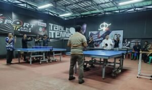 Polsek Cijeungjing Polres Ciamis Hadiri Pembukaan Turnamen Tenis Meja Desa Pamalayan