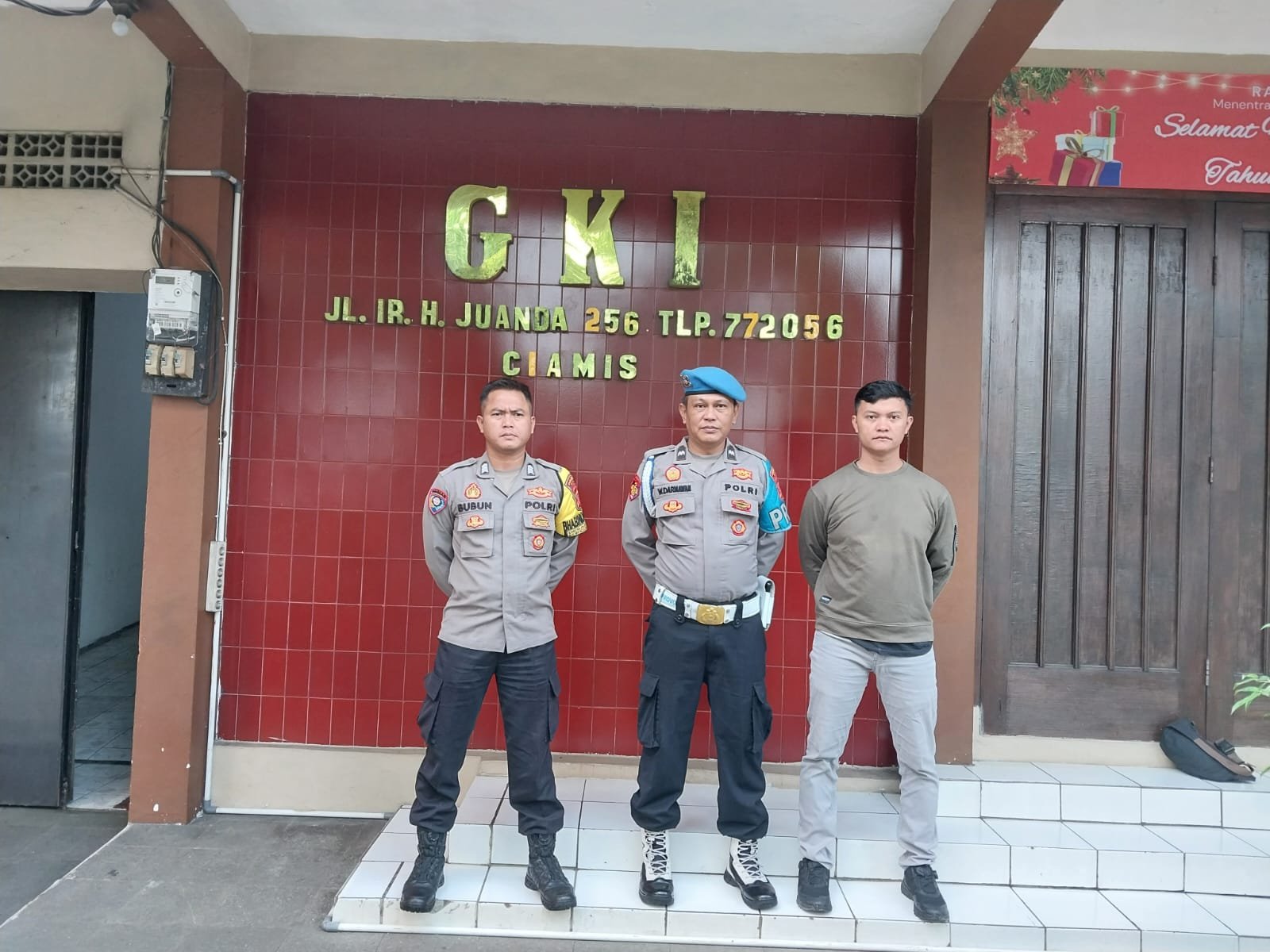 Pastikan Kenyamanan Beribadah, Polres Ciamis Bersiaga di Gereja Kristen Indonesia Ciamis