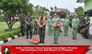 Kodim 1424/Sinjai Terima Kunjungan Kerja Brigjen TNI Andre Clift Rumbayan, S.Sos, M.M (Danrem 141/Toddopuli)
