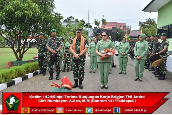 Kodim 1424/Sinjai Terima Kunjungan Kerja Brigjen TNI Andre Clift Rumbayan, S.Sos, M.M (Danrem 141/Toddopuli)