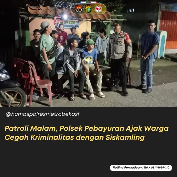 Patroli Malam: Polsek Pebayuran Ajak Warga Cegah Kriminalitas dengan Siskamling