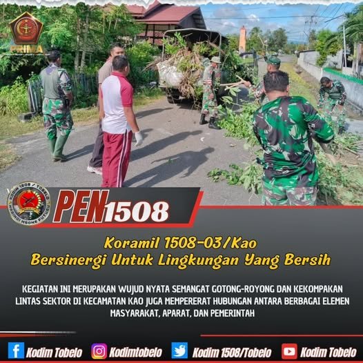 Koramil 1508-03/Kao Bersinergi untuk Lingkungan yang Bersih