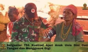 Satgaster 754 Kostrad Ajari Anak Usia Dini Cuci Tangan dan Menggosok Gigi
