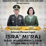 Keluarga Besar Kodim 1508/Tobelo Mengucapkan Selamat Memperingati Isra Mi'raj 27 Rajab 1446 H / 2025 M