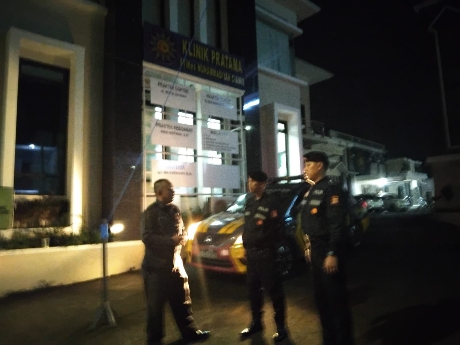 Humanis Personel Samapta Polres Ciamis Datangi Satpam STIKes Muhammadiyah Ciamis Beri Imbauan Kamtibmas