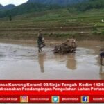 Babinsa Kanrung Koramil 03/Sinjai Tengah Kodim 1424/Sinjai Laksanakan Pendampingan Pengolahan Lahan Pertanian