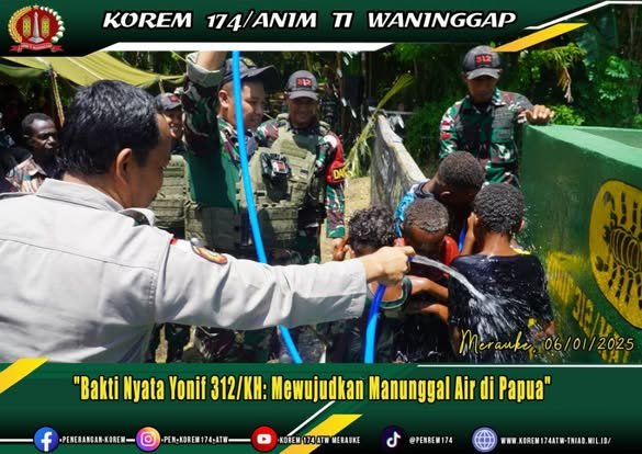 "Bakti Nyata Yonif 312/KH: Mewujudkan Manunggal Air di Papua"