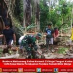 Babinsa Mattunreng Tellue Koramil 03/Sinjai Tengah Kodim 1424/Sinjai Bantu Pembuatan Pondasi Rumah Milik Warga