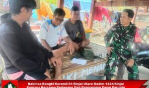 Babinsa Bongki Koramil 01/Sinjai Utara Kodim 1424/Sinjai Komsos Bersama Pedagang Dan Pengunjung Pasar Paruntu
