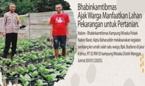 Bhabinkamtibmas Kampung Wiraska Ajak Warga Manfaatkan Lahan Pekarangan untuk Pertanian.