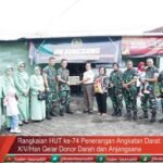Rangkaian HUT ke-74 Penerangan Angkatan Darat: Pendam XIV/Hsn Gelar Donor Darah dan Anjangsana