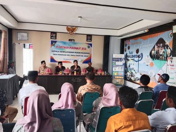Babinsa Panaikang Hadiri Pelantikan dan Pengambilan Sumpah Jabatan Kepala Dusun Desa Panaikang