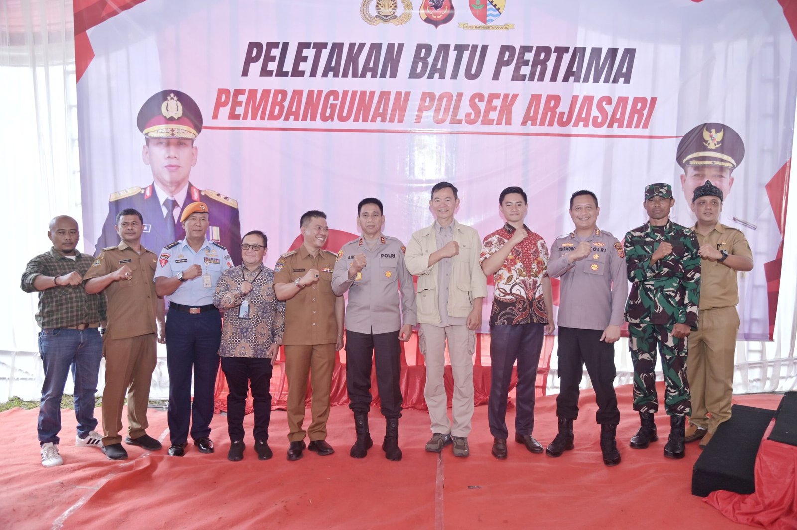 Peletakan Batu Pertama Pembangunan Polsek Arjasari Polresta Bandung.