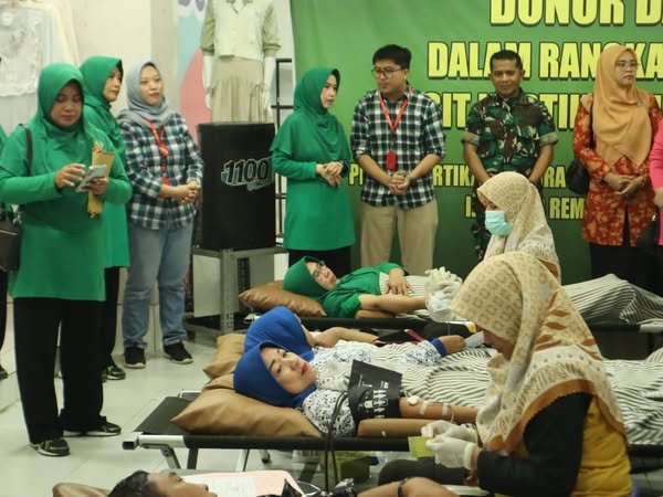 Peringati HUT Ke-79 Persit, Kodim 0713/Brebes Gelar Donor Darah