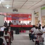 Babinsa Koramil 02/Gido Hadiri Rapat Koordinasi Pemerintah Kecamatan Botomuzoi Semester I Tahun 2025