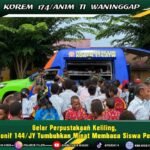 Gelar Perpustakaan Keliling, Satgas Yonif 144/JY Tumbuhkan Minat Membaca Siswa Perbatasan