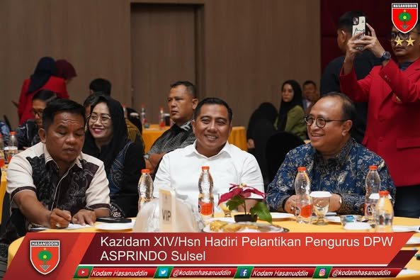 Kazidam XIV/Hsn Hadiri Pelantikan Pengurus DPW ASPRINDO Sulsel