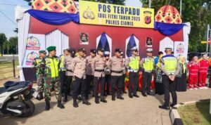 Cek Kesiapan Personel Ops Ketupat Lodaya 2025, Apel Pagi Digelar Pos Terpadu Alun Alun Ciamis