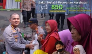 Polres Metro Bekasi dan Yayasan Buddha Tzu Chi Gelar Bakti Sosial dan Pelayanan Kesehatan untuk Masyarakat : Berikan 850 Paket Sembako