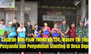 Sasaran Non-Fisik TMMD ke-124, Wasev TNI Tinjau Posyandu dan Penyuluhan Stunting di Desa Depeha