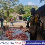 Polsek Cisaga Monitoring Proses Penyembelihan Hewan Kurban, Jaga Keamanan dan Ketertiban di Tengah Masyarakat