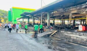 Jelang Pramono Datang, Area Terbakar Pasar Induk Kramat Jati Dirapikan