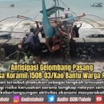Antisipasi Gelombang Pasang, Babinsa Koramil 1508-03/Kao Bantu Warga Pesisir Amankan Perahu Nelayan